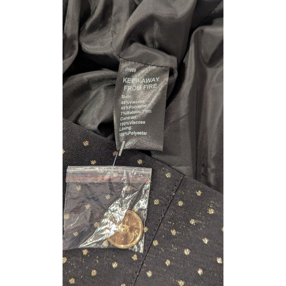 Women's Karen Millen Black & Gold Polka Dot Cropped Blazer US 4 - Picture 12 of 15